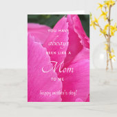 Carte Comme une maman Pink Peony Petals Fête des Mères (Fleur jaune)