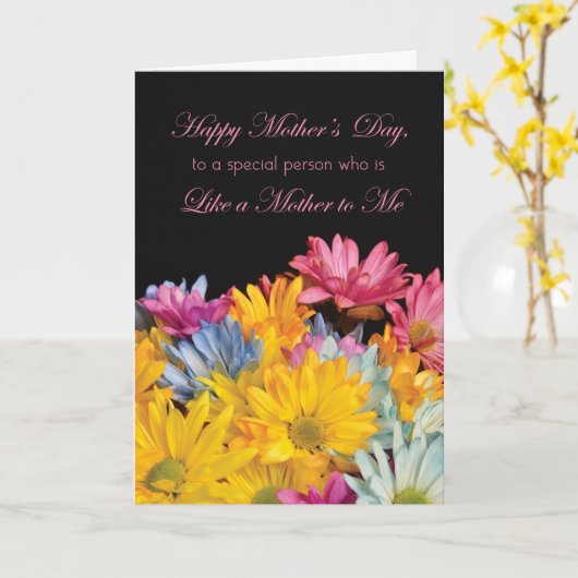 Carte Comme une mère à moi, marguerites de Gerbera du (Fleur jaune)