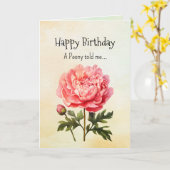 Carte Comme une pivoine Vos personnages d'anniversaire (Fleur jaune)