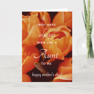 Carte Comme une tante pour moi Fête des Mères Orange Tul