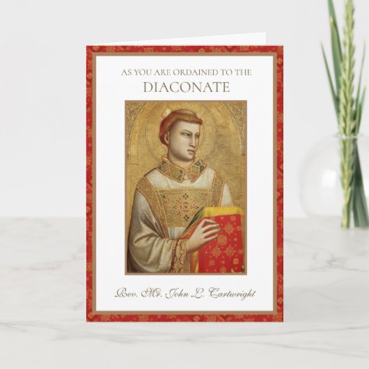CARTE COMME VOUS ÊTES ORDONNÉ AU DIACONATE (Devant)