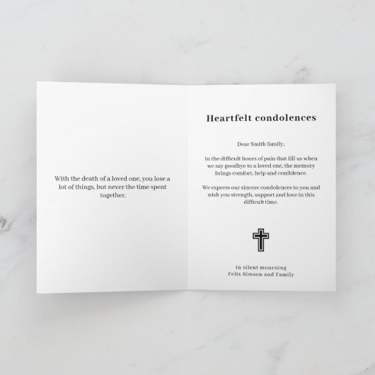 Carte Commémoration - Condoléances 05 (Intérieur)