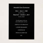 carte commémorative (Dos)