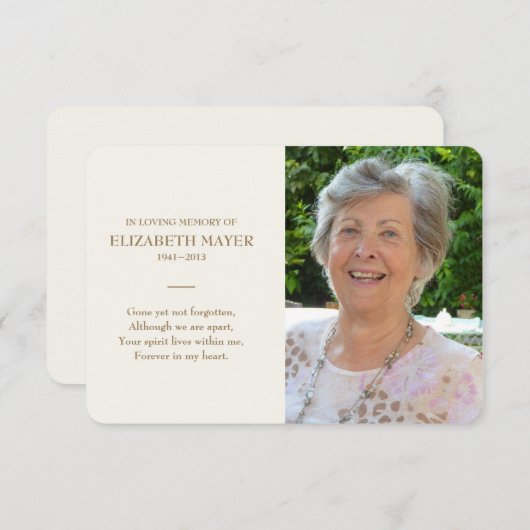 Carte commémorative (Devant / Derrière)