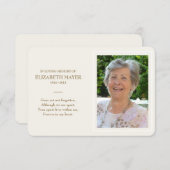 Carte commémorative (Devant / Derrière)