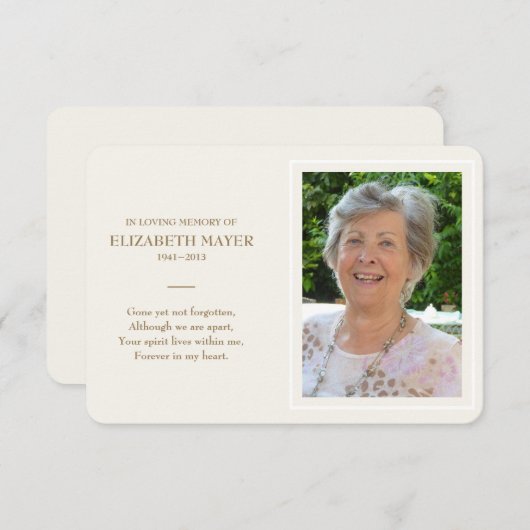 Carte commémorative (Devant / Derrière)