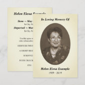 carte commémorative (Devant / Derrière)