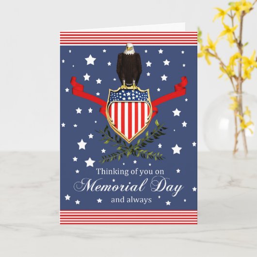 Carte commémorative - Aigle et bannière (Fleur jaune)