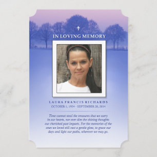 Carte commémorative Arbre d'hiver - Croix - Merci 