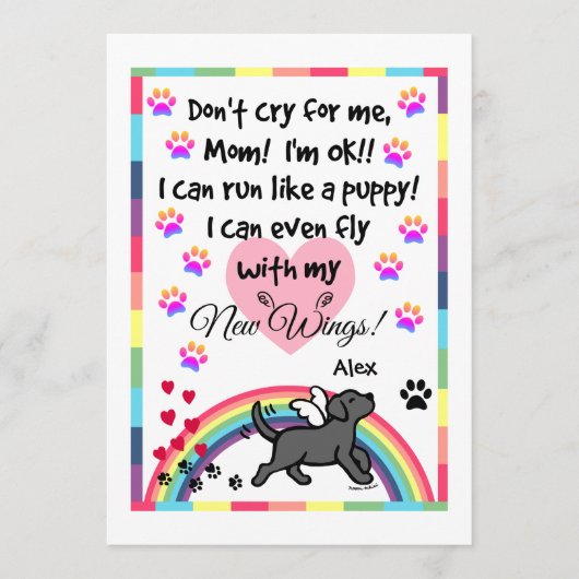 Carte commémorative Black Labrador Trotting (Devant)