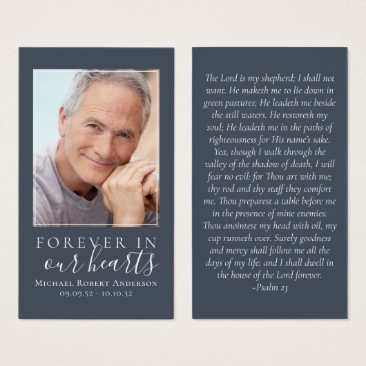 Carte commémorative Blue Forever in Our Hearts (Devant & derrière)