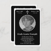 carte commémorative : croix élégante (Devant / Derrière)