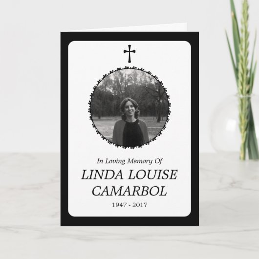 carte commémorative . croix élégante (Devant)