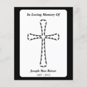 carte commémorative croix élégante (Dos)