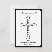 carte commémorative . croix élégante (Dos)