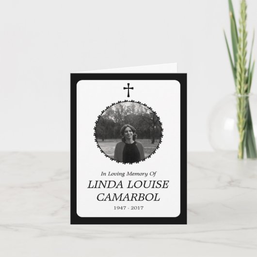 carte commémorative . croix élégante (Devant)