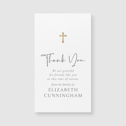 Carte commémorative Cursive moderne Faux Gold Cros (Devant)