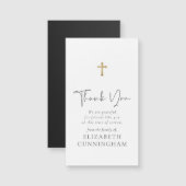 Carte commémorative Cursive moderne Faux Gold Cros (Devant / Derrière)