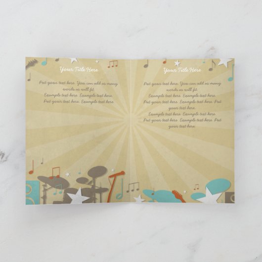 Carte commémorative de bande rétro | Programme fun (Intérieur)