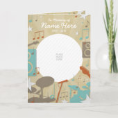 Carte commémorative de bande rétro | Programme fun (Devant)