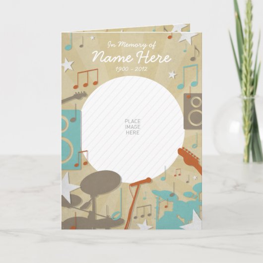 Carte commémorative de bande rétro | Programme fun (Devant)