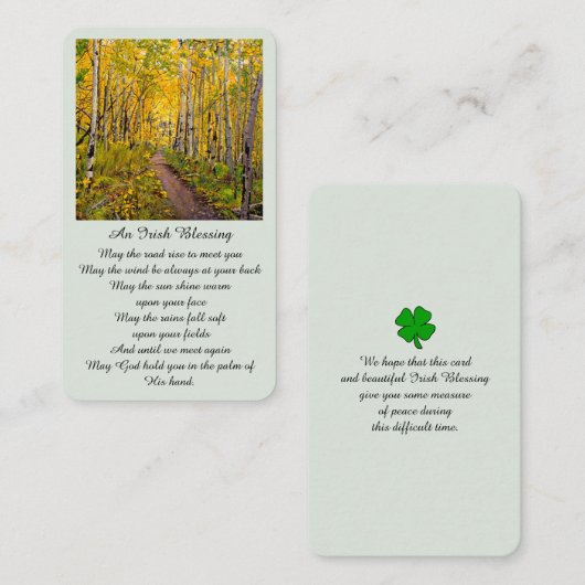 Carte commémorative de célébration de la vie (Devant / Derrière)