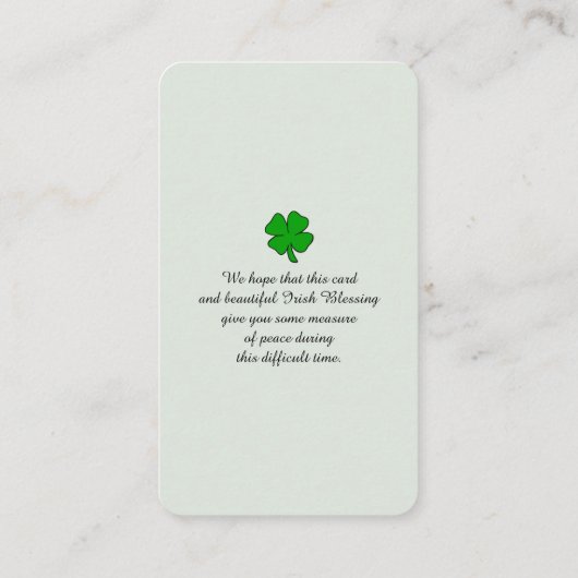 Carte commémorative de célébration de la vie (Dos)