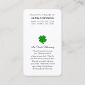 Carte commémorative de célébration de la vie (Dos)