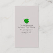 Carte commémorative de célébration de la vie (Dos)