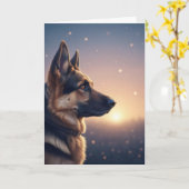 Carte commémorative de chien de compagnie Berger a (Fleur jaune)