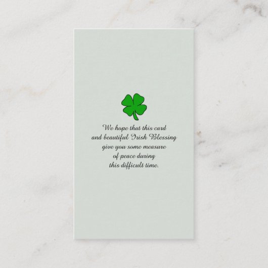 Carte commémorative de deuil (Dos)