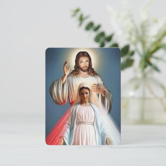 Carte commémorative de funérailles catholiques Jés (Debout devant)