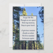 Carte commémorative de la forêt en mémoire d'amour (Dos)