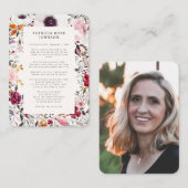 Carte commémorative de la photo florale Sympathy F (Devant / Derrière)