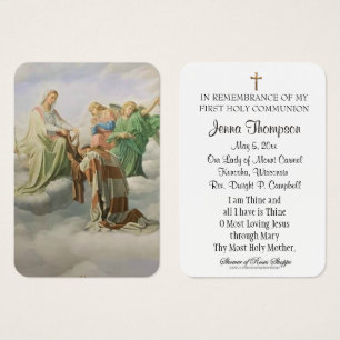 Carte commémorative de la première communion sacré