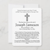 Carte commémorative de l'enterrement catholique de (Dos)