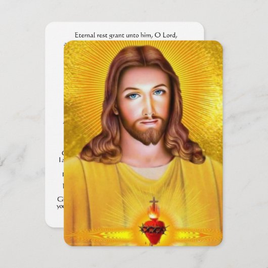 Carte commémorative de l'enterrement catholique de (Devant / Derrière)