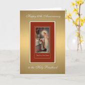 Carte commémorative de l'ordination du 60e anniver (Fleur jaune)