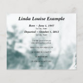 carte commémorative de prière d'ange (Dos)