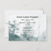 carte commémorative de prière d'ange (Dos)