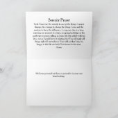 Carte commémorative de prière de sérénité avec ver (Intérieur)