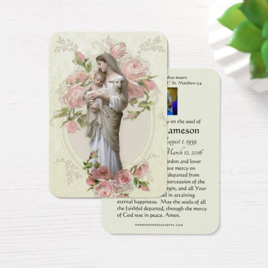 Carte commémorative de prière funéraire de la Vier (Bureau)