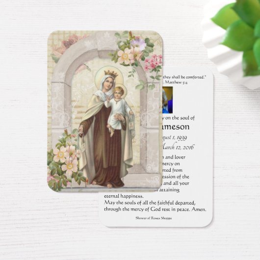 Carte commémorative de prière funéraire de la Vier (Bureau)