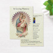 Carte commémorative de prière funéraire de la Vier (Bureau)