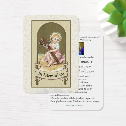 Carte commémorative de prière funéraire de la Vier (Bureau)