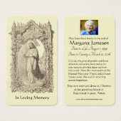 Carte commémorative de prière funéraire latine de  (Devant & derrière)