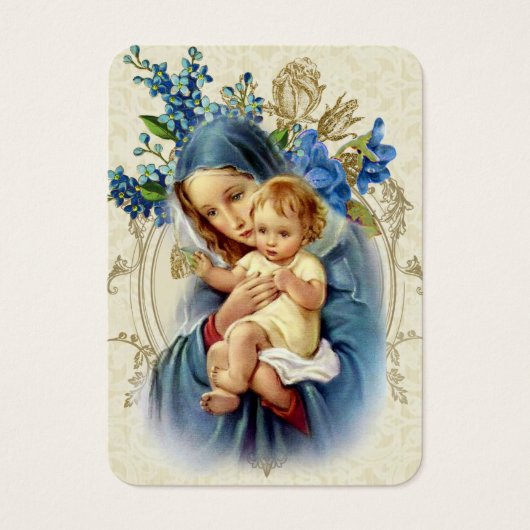 Carte commémorative de prière funéraire Vierge Mar (Devant)