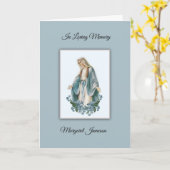 Carte commémorative de prières funéraires catholiq (Fleur jaune)