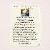 Carte commémorative de prières funéraires de l'Enf (Dos)