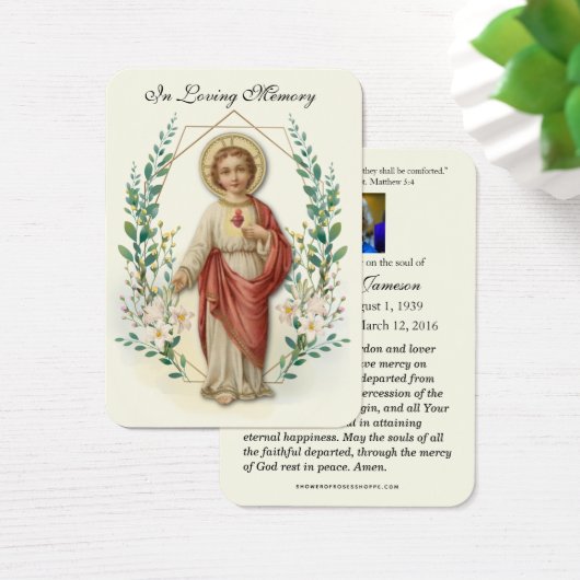 Carte commémorative de prières funéraires de l'Enf (Bureau)